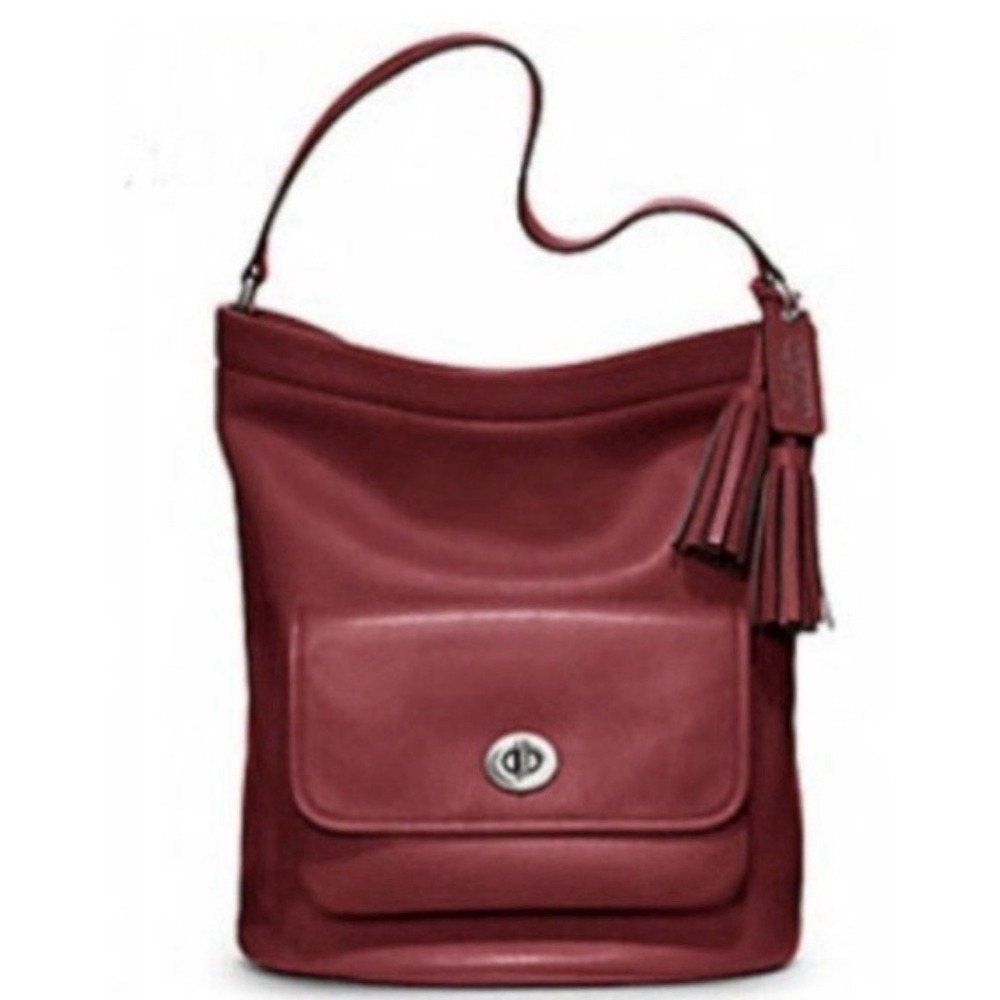 Coach Legacy Archival Red Bucket Hobo Bag Leather Turnlock Pocket G1269-21193